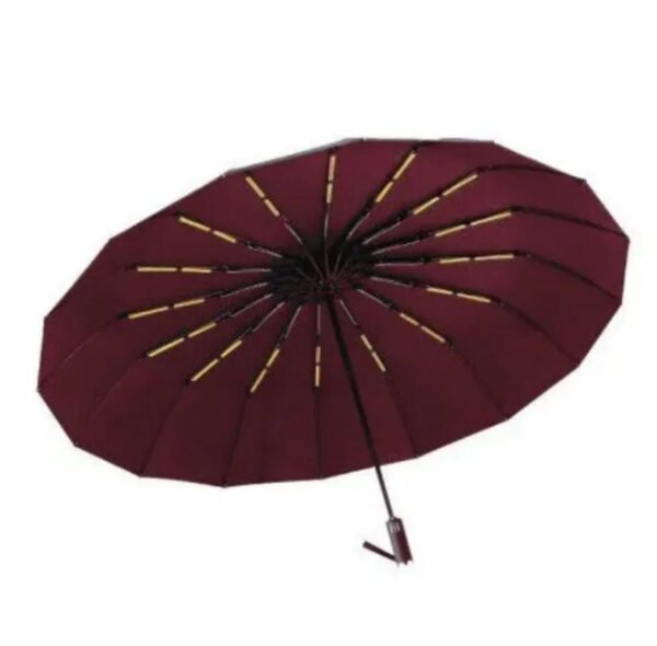 Premium 16-Rib Windproof Folding Umbrella | Strong, Stylish & UV Protection | BD Family Shop