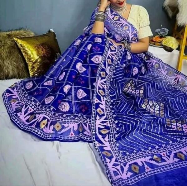 Half Silk Skin Print Saree – 12 Haath Stylish Printed Saree | BD Family Shop