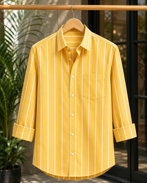 Premium Oxford Cotton Formal Shirt for Men – Pinstripe Long Sleeve | BD FAMILY SHOP