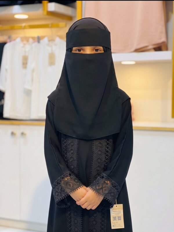Kids Long Borka with Nikab – Dubai Cherry Fabric Islamic Dress for Girls | BD FAMILY SHOP