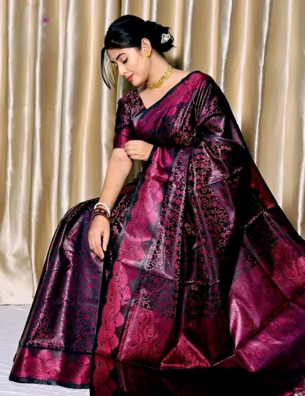 Royal Benaroshi Katan Saree | Premium Jacquard Saree with Matching Blouse Piece | BD Family Shop