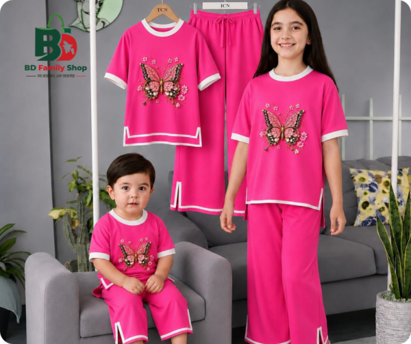 Girls Cotton T-Shirt & Pant Set for Kids – 2 to 12 Years | BD Family Shop