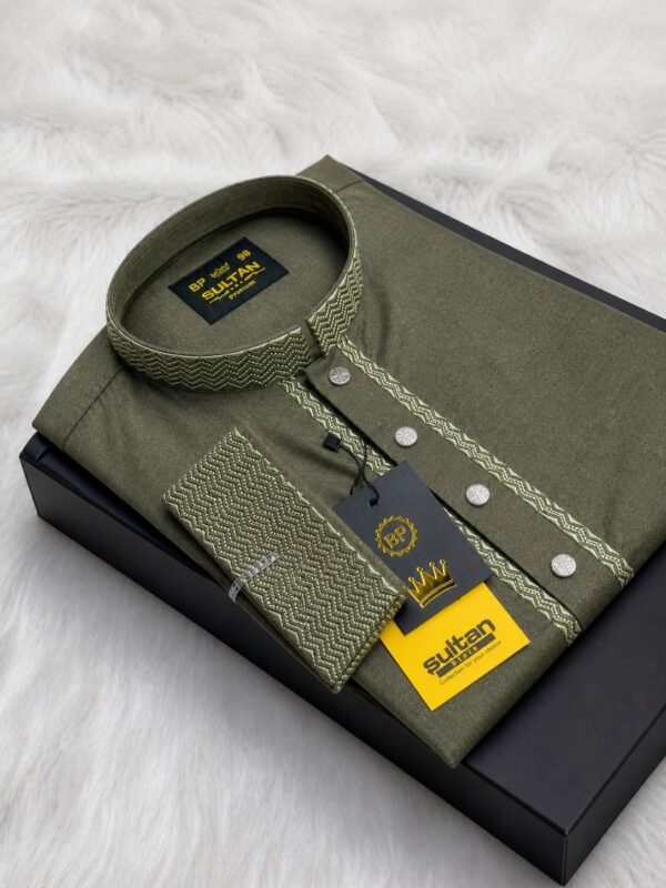 Mens new fashionable solid colour high quality panjabi 2026