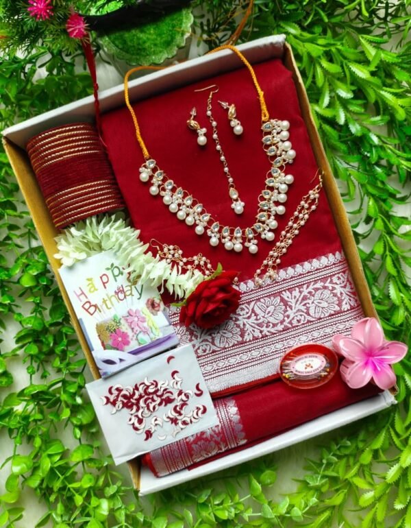 Gift Sharee Combo with jewellery and accessories