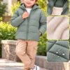 Black Kids Hooded Puffer Jacket