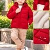 Black Kids Hooded Puffer Jacket