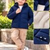Black Kids Hooded Puffer Jacket